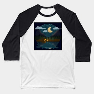 Camping by Moonlight Baseball T-Shirt